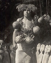 An unpublished image by Curtis, taken during the filming of "In the Land of the Head-Hunters", circa 1914.